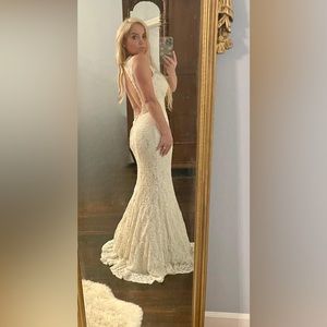 Windsor lace and sequin mermaid formal evening gown 9/10